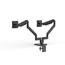 Brazos Para Monitor M2.1 Con Dos Bases De Soporte De Pinza En Dos Piezas, Negro con embellecedores negros