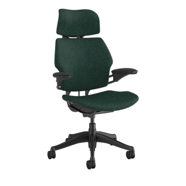 Silla de trabajo Freedom con reposacabezas, Vanir 0983, armazón en grafito