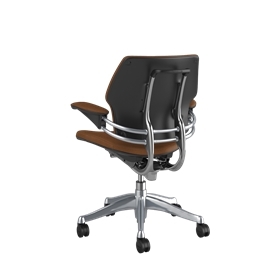 Silla de trabajo Freedom, Corvara Saddle/Tan, estructura de aluminio pulido con embellecedores grafito, ruedas con bloqueo Picture 3