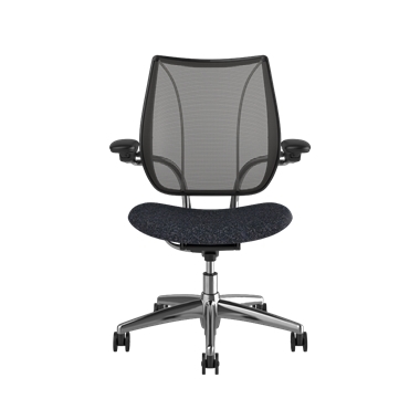 Silla de trabajo Liberty, respaldo Pinstripe Black, asiento Vanir 0693, estructura pulida con embellecedores negros Picture 2