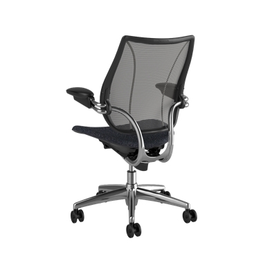 Silla de trabajo Liberty, respaldo Pinstripe Black, asiento Vanir 0693, estructura pulida con embellecedores negros Picture 3