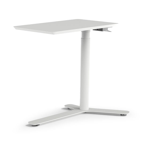 Float Mini, superficie de madera pintada en blanco nube, base en blanco nube