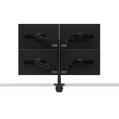 Brazo para cuatro monitores apilado (dos en dos) M/Flex M2.1, links dinámicos con deslizador, poste vertical de 24