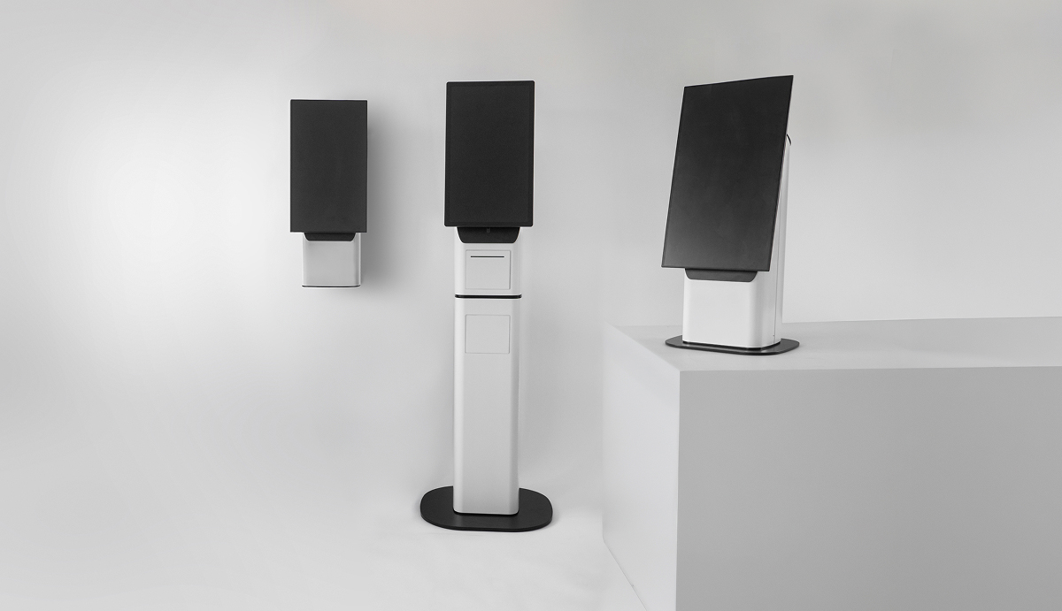 3 different types of NexPoint kiosks, showcasing the various versions that can match the needs of your environments. NexPoint kiosk Wall, Floor, and Counter are displayed