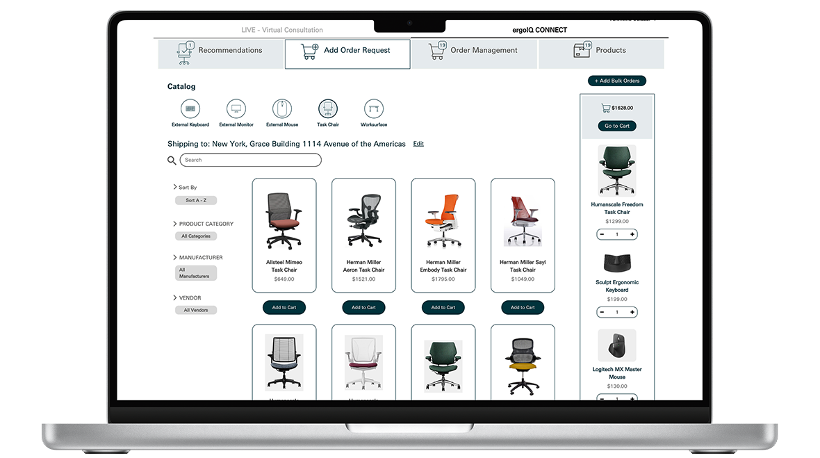 ergoIQ shop UI